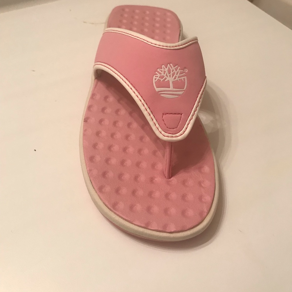 Pink Timberland Slides